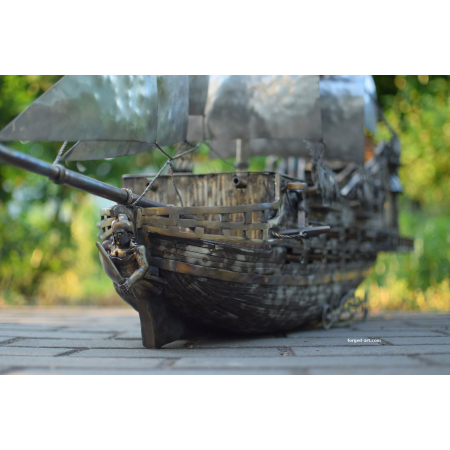 forged ship sculpture